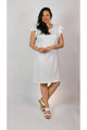Nalia Tiered Cap Sleeve Dress Dresses-Casual Aryeh Small White 